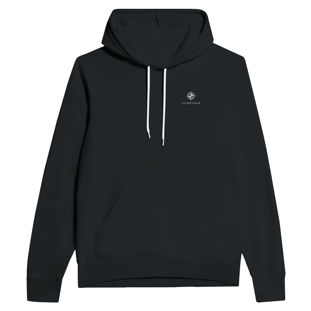 Globetrekr Compass Adventure Hoodie | Travelers, Not Tourists Premium Black Apparel